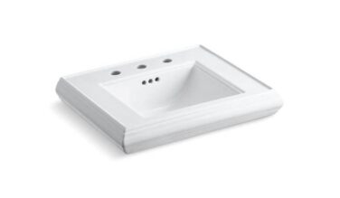 Kohler Memoirs® Pedestal/console Table Bathroom Sink Basin With 8'' Widespread Faucet Holes