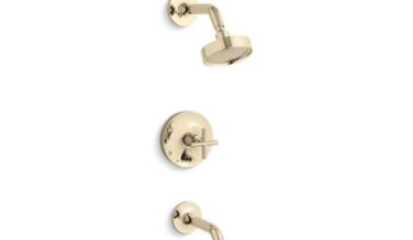 Kohler Purist® Rite-temp® Bath And Shower Trim Kit With Push-button Diverter And Cross Handle