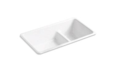 Kohler Iron/tones® Smart Divide® 33'' Top-/undermount Double-bowl Kitchen Sink
