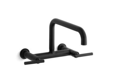 Kohler Purist® Two-hole Wall-mount Bridge Kitchen Sink Faucet