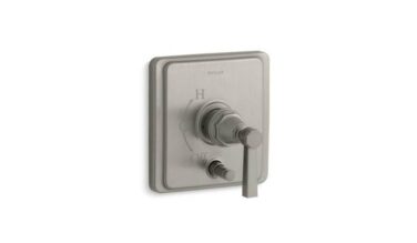 Kohler Pinstripe® Rite-temp® Valve Trim With Push-button Diverter And Lever Handle