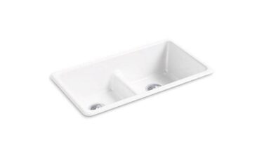 Kohler Iron/tones® Smart Divide® 33'' Top-/undermount Double-bowl Kitchen Sink
