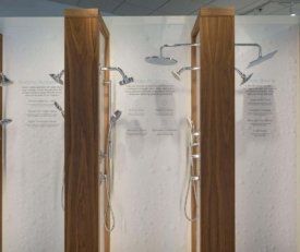 interior shot at kohler palatine showing some shower choices