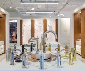 interior shot at kohler palatine showing the faucet selection