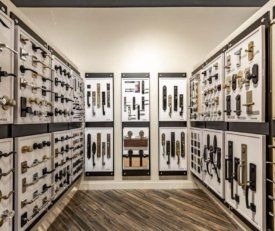 interior shot of studio41 scottsdale and their hardware wall display