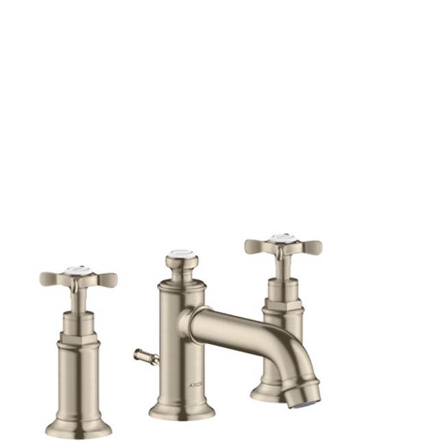 Axor 16536821 Brushed Nickel 16536821 Montreux Widespread Faucet 30 With Cross Handles And Pop-up Drain, 1.2 Gpm In - Brushed Nickel