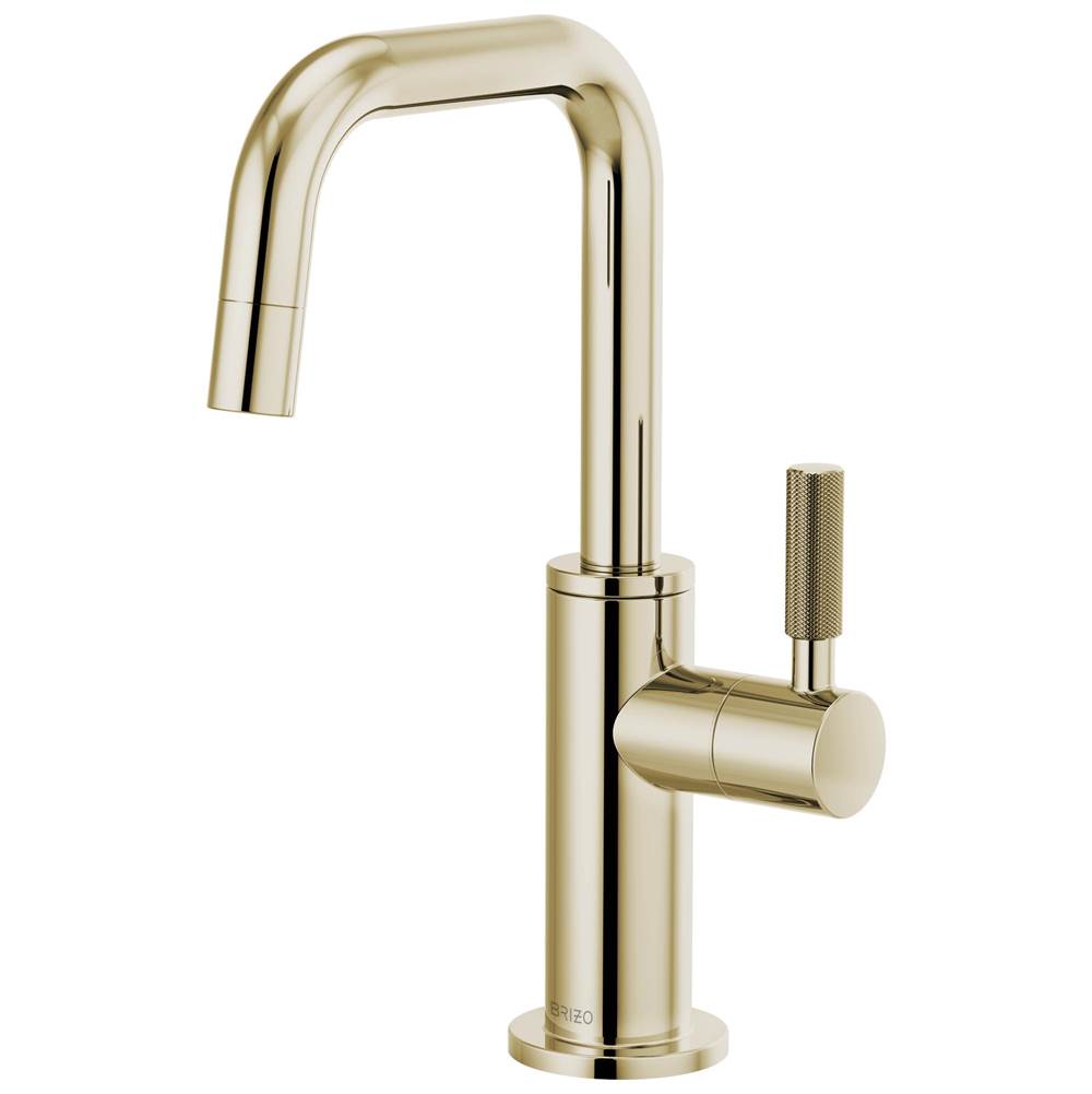 Brizo 61353LFCPN Polished Nickel 61353LFCPN Litze Beverage Faucet With Square Spout And Knurled Handle - Polished Nickel