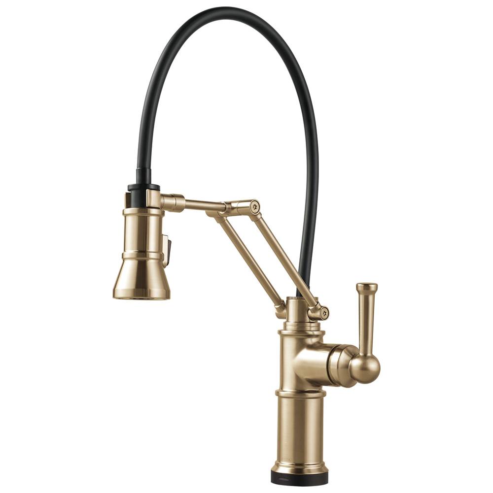 Brizo 64225LFGL Luxe Gold Artesso® Single Handle Articulating Kitchen Kitchen Faucet With Smarttouch® Technology
