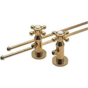 California Faucets 982035USS Ultra Stainless Steel Pvd 982035USS Deluxe Angle Stop Kit For Pedestal - Ultra Stainless Steel Pvd
