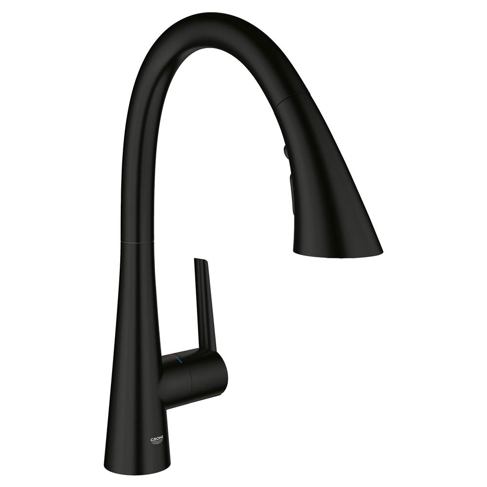 Grohe 322982433 Matte Black 322982433 Singl - handle Pull Down Kitchen Faucet Triple Spray 1.75 Gp - Matte Black