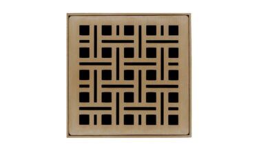 Infinity drain 4'' X 4'' Vd 4 Complete Kit With Weave Pattern Decorative Plate In  With Pvc Drain Body
