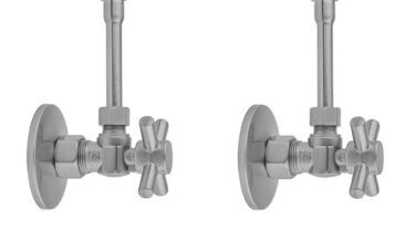 Jaclo Quarter Turn Angle Pattern 5/8'' O.d. Compression (fits 1/2'' Copper) X 3/8'' O.d. Faucet Supply Kit With Contempo Cross Handle