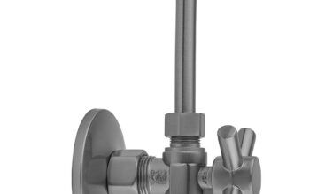 Jaclo Quarter Turn Angle Pattern 5/8'' O.d. Compression (fits 1/2'' Copper) X 3/8'' O.d. Toilet Supply Kit Contempo Cross Handle
