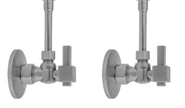 Jaclo Quarter Turn Angle Pattern 5/8'' O.d. Compression (fits 1/2'' Copper) X 3/8'' O.d. Faucet Supply Kit With Square Lever Handle