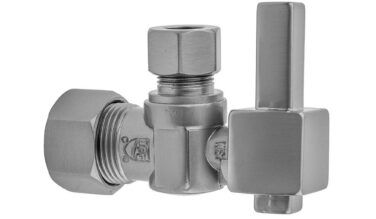 Jaclo Quarter Turn Angle Pattern 5/8'' O.d. Compression (fits 1/2'' Copper) X 3/8'' O.d. Supply Valve With Square Lever Handle