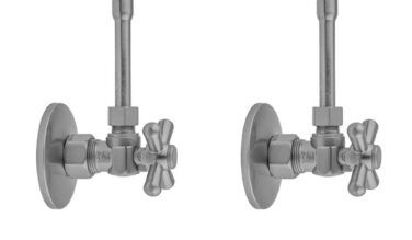 Jaclo Quarter Turn Angle Pattern 5/8'' O.d. Compression (fits 1/2'' Copper) X 3/8'' O.d. Faucet Supply Kit With Standard Cross Handle
