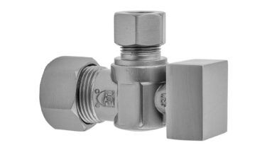 Jaclo Quarter Turn Angle Pattern 5/8'' O.d. Compression (fits 1/2'' Copper) X 3/8'' O.d. Supply Valve With Square Handle