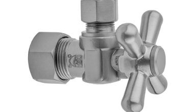 Jaclo Quarter Turn Angle Pattern 5/8'' O.d. Compression (fits 1/2'' Copper) X 3/8'' O.d. Supply Valve With Standard Cross Handle