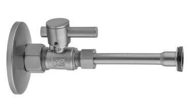 Jaclo Quarter Turn Straight Pattern 5/8'' O.d. Compression (fits 1/2'' Copper) X 3/8'' O.d. Toilet Supply Kit With Contempo Lever Handle