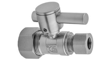 Jaclo Quarter Turn Straight Pattern 5/8'' O.d. Compression (fits 1/2'' Copper) X 3/8'' O.d. Supply Valve With Contempo Lever Handle
