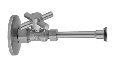 Jaclo Quarter Turn Straight Pattern 5/8'' O.d. Compression (fits 1/2'' Copper) X 3/8'' O.d. Toilet Supply Kit With Contempo Cross Handle