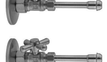 Jaclo Quarter Turn Straight Pattern 5/8'' O.d. Compression (fits 1/2'' Copper) X 3/8'' O.d. Faucet Supply Kit With Standard Cross Handle