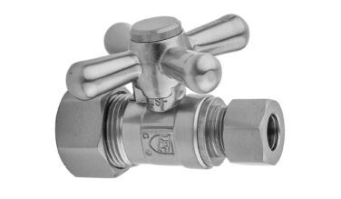 Jaclo Quarter Turn Straight Pattern 5/8'' O.d. Compression (fits 1/2'' Copper) X 3/8'' O.d. Supply Valve With Standard Cross Handle