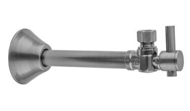 Jaclo Quarter Turn 1/2'' Copper (sweat Fit) X 3/8'' O.d. Outlet Angle Supply Valve With Contempo Lever Handle