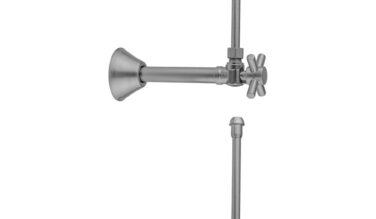 Jaclo Quarter Turn Angle Pattern 1/2'' Copper (sweat Fit) X 3/8'' O.d. Faucet Supply Kit With Contempo Cross Handle