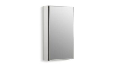 Kohler 15'' W X 26'' H Aluminum Single-door Medicine Cabinet With Mirrored Door