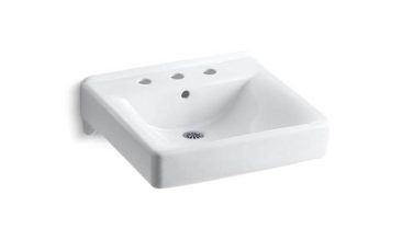 Kohler Soho® 20'' X 18'' Wall-mount/concealed Arm Carrier Bathroom Sink With 8'' Widespread Faucet Holes