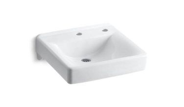 Kohler Soho® 20'' X 18'' Wall-mount/concealed Arm Carrier Bathroom Sink With Single Faucet Hole And Right-hand Soap Dispenser Hole