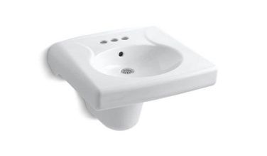 Kohler Brenham™ Wall-mount Or Concealed Carrier Arm Mount Commercial Bathroom Sink With 4'' Centerset Faucet Holes And Shroud