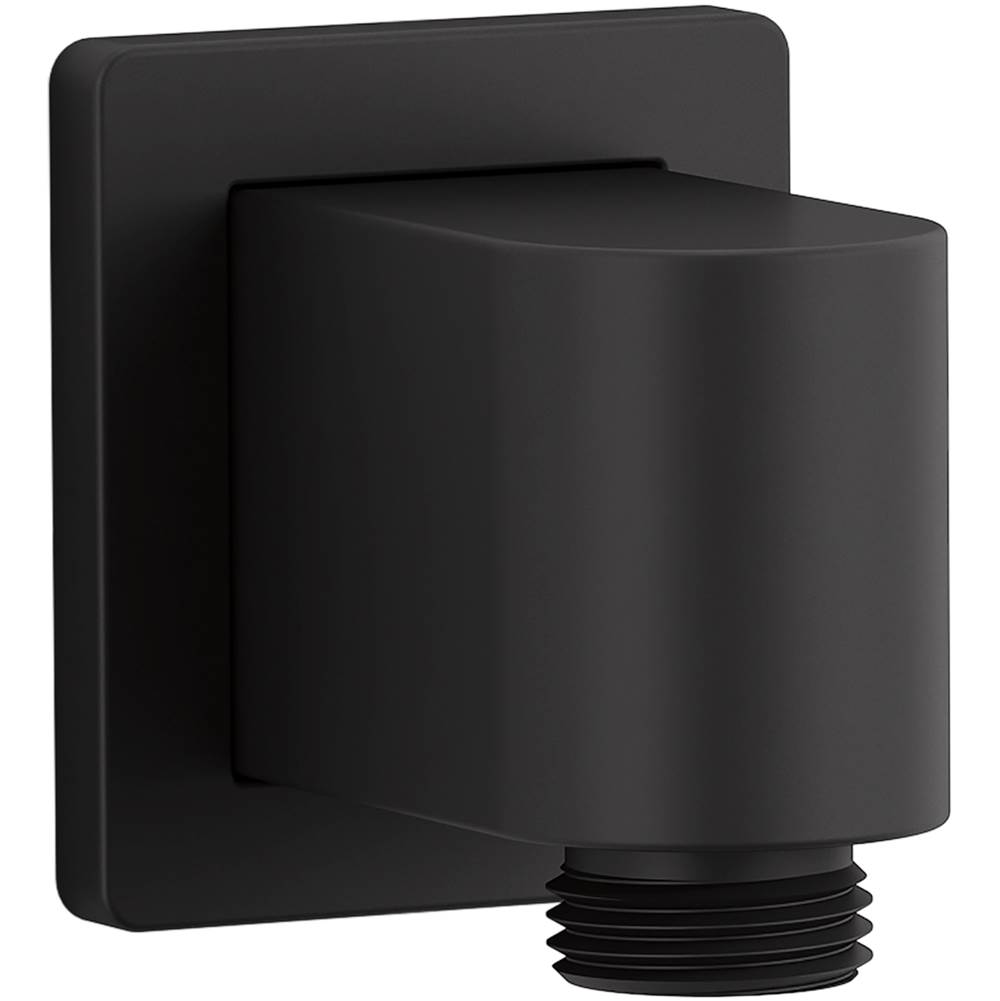 KOHLER Awaken Supply Elbow – Low-Profile Wall Mount For Handheld Shower Hoses, Matte Black
