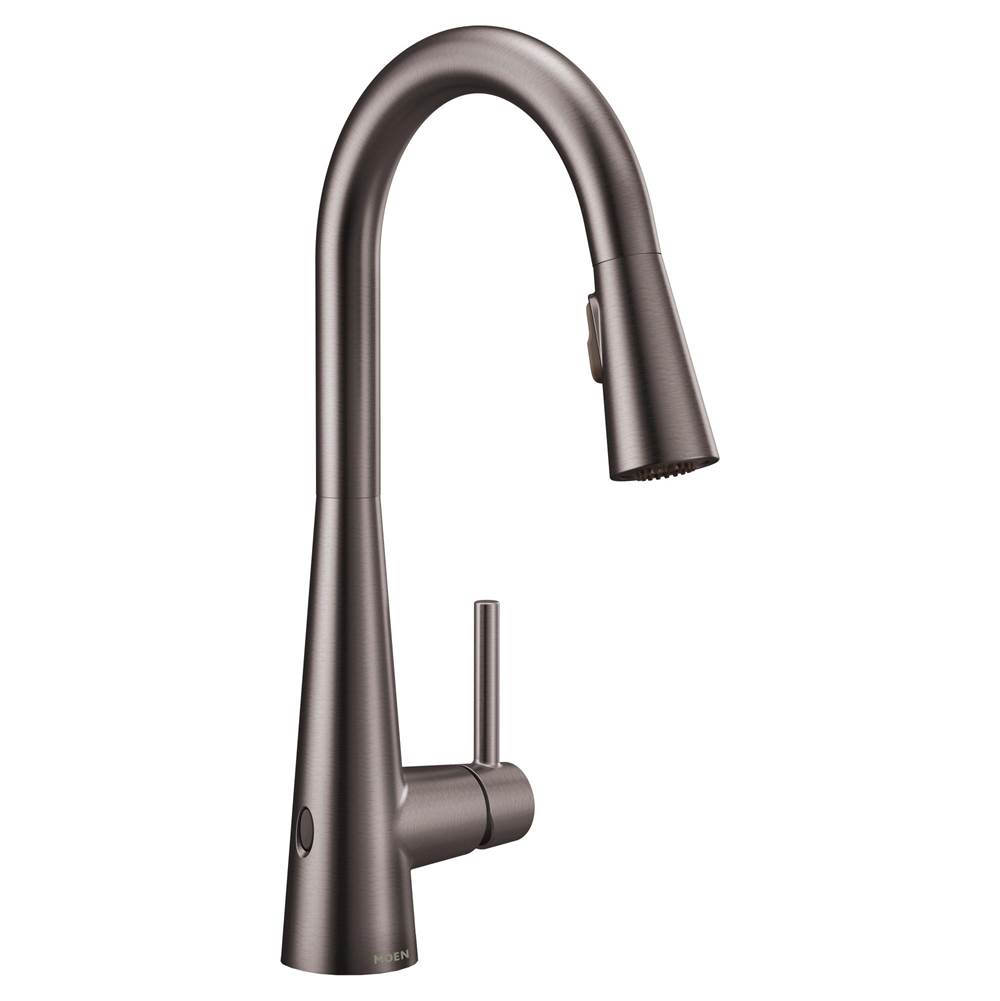 Moen 7864EWBLS Black Stainless 7864EWBLS Sleek Touchless Singl - handle Pul - down Sprayer Kitchen Faucet With Motionsense Wave I - Black Stainless