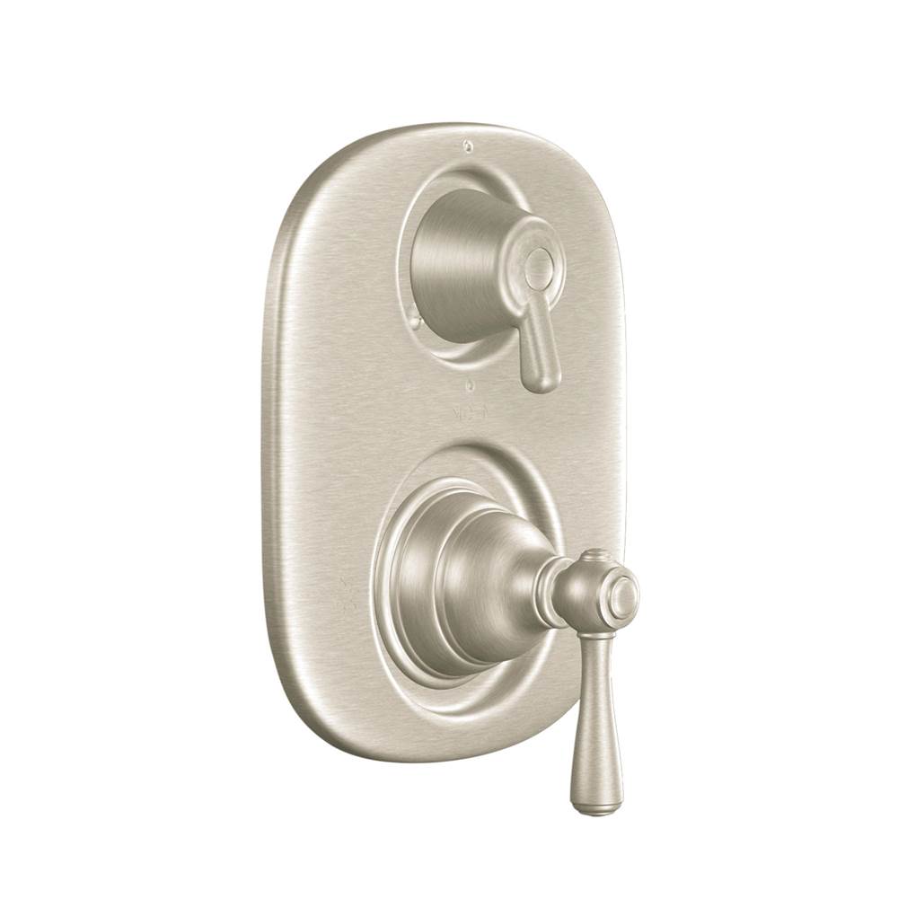 Moen T4111BN Brushed Nickel T4111BN Kingsley trol Shower Valve With 3-function Integrated Diverter Valve Trim, Valve Required, - Brushed Nickel
