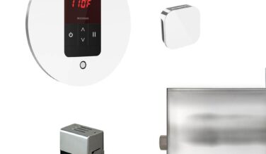 Mr. steam Basic Butler Steam Shower Control Package With Itempo Control And Aroma Designer Steamhead In Round Glass White