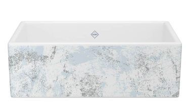 Rohl Shaker™ 33'' Single Bowl Farmhouse Apron Front Fireclay Kitchen Sink With Patina Design