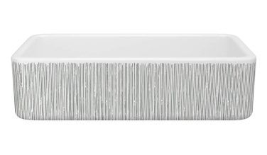 Rohl Lancaster™ 36'' Single Bowl Farmhouse Apron Front Fireclay Kitchen Sink With Lines Design