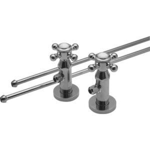 California Faucets 982047ABF Antique Brass Flat 982047ABF Deluxe Angle Stop Kit For Pedestal - Antique Brass Flat