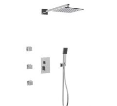 Artos Trova Trim Kit 3-outlet Square Thermostatic W/ Built In Diverter Rain