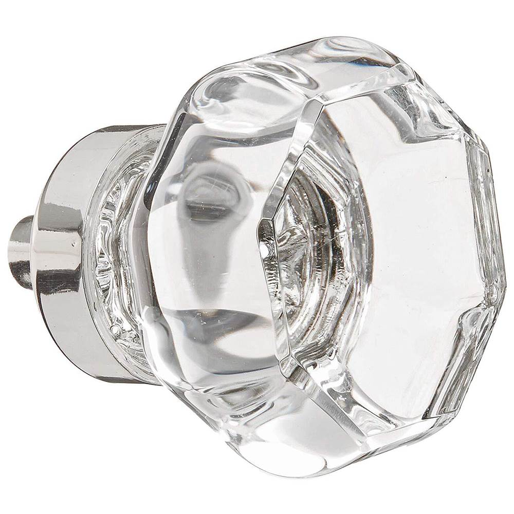 Emtek 86011US14 Polished Nickel 86011US14 Old Town Glass Cabinet Knob, - 1-1/4'', Us1 - Polished Nickel
