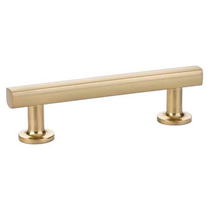 Emtek 86456US4 Satin Brass 86456US4 Freestone Pull, Cabinet, 8'' - c, Us - Satin Brass