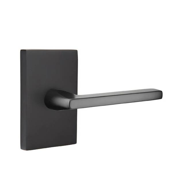 Emtek C5112HLOUS19 Flat Black C5112HLOUS19 Concealed, Passage, Modern Rectangular Rosette, Helios Lever, Us - Flat Black