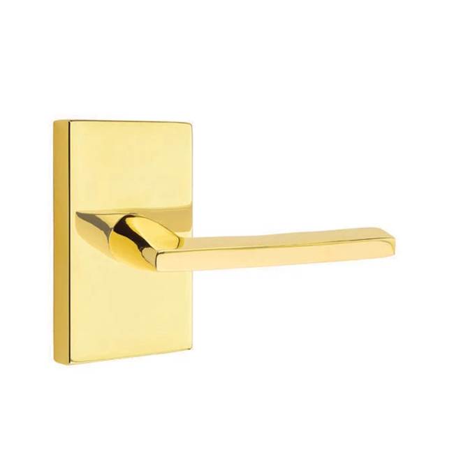 Emtek C5112HLOUS3NL Unlacquered Brass C5112HLOUS3NL Concealed Fastener, Passage, Modern Rectangular Rosette, Helios Lever, Us3 - Unlacquered Brass