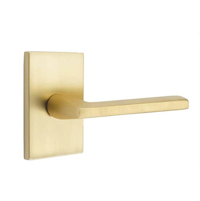 Emtek C5112HLOUS4 Satin Brass C5112HLOUS4 Concealed, Passage, Modern Rectangular Rosette, Helios Lever, U - Satin Brass