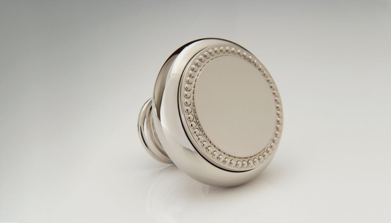 decorative cabinet knob in nickel