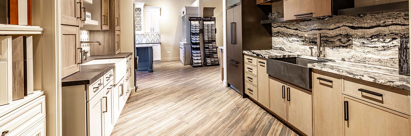 interior shot of a studio41 showroom in the cabinetry department