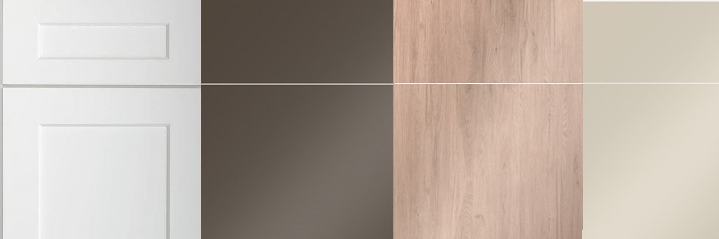 allure brand cabinet door styles including roma, metro supermatte, and metro blush oak