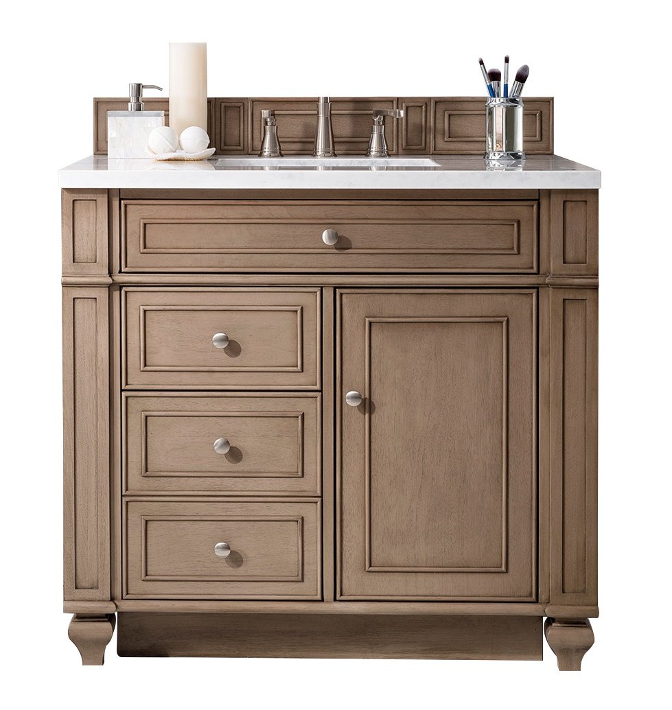 James Martin Vanities 157V36WW Whitewashed Walnut 157V36WW Bristol 36 Single Vanity Cabine - Whitewashed Walnut